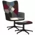 Scaun de relaxare cu taburet, multicolor