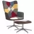 Scaun de relaxare cu taburet, multicolor