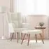  Scaun de relaxare cu taburet, alb crem, catifea