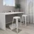  Scaune de bar stivuibile, 2 buc., alb, metal