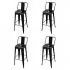  Scaune de bar, 4 buc., negru, plastic