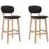  Scaune de bar, 2 buc., negru, material textil