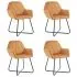  Scaune de bucătărie, 4 buc., crem, catifea