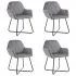  Scaune de bucătărie, 4 buc., gri, catifea