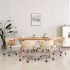 Set 6 bucati scaune de bucatarie pivotante, crem, 59.5 x 58 x 74 cm