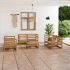 Set mobilier de grădină, 7 piese, maro miere, lemn masiv de pin