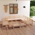 Set mobilier de grădină, 11 piese, lemn masiv de pin