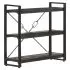  Bibliotecă cu 3 rafturi, negru, 90x30x80 cm, lemn masiv mango