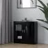  Dulap cu vitrină, negru, 82,5x30,5x80 cm, lemn prelucrat