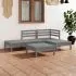  Set mobilier de grădină, 5 piese, gri, lemn masiv de pin