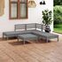  Set mobilier de grădină, 6 piese, gri, lemn masiv de pin
