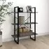  Bibliotecă cu 3 rafturi, gri, 80x30x105 cm, lemn masiv de pin