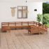 Set mobilier de grădină, 10 piese, maro miere, lemn masiv de pin