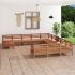 Set mobilier de grădină, 12 piese, maro miere, lemn masiv de pin