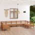 Set mobilier de grădină, 9 piese, maro miere, lemn masiv pin