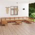 Set mobilier de grădină, 11 piese, maro miere, lemn masiv de pin