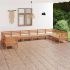 Set mobilier de grădină,10 piese, maro miere, lemn masiv de pin