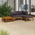  Set mobilier de grădină cu perne, 4 piese, lemn masiv de acacia