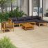 Set mobilier de grădină cu perne, 7 piese, lemn masiv acacia