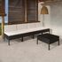  Set mobilier de grădină cu perne, 5 piese, negru, poliratan