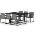  Set mobilier de grădină cu perne, 7 piese, gri, poliratan