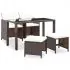  Set mobilier de exterior cu perne, 5 piese, maro, poliratan