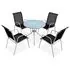  Set mobilier de exterior, 5 piese, negru, oțel