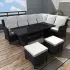  Set mobilier de grădină cu perne, 4 piese, negru, poliratan