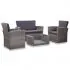  Set mobilier de grădină cu perne, 4 piese, gri, poliratan