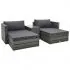  Set mobilier de grădină cu perne, 5 piese, gri, poliratan