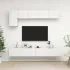  Set dulapuri TV, 5 piese, alb, lemn prelucrat