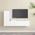  Set dulapuri TV, 3 piese, alb, lemn prelucrat