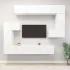  Set dulap TV, 8 piese, alb, lemn prelucrat