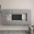 Set de dulapuri TV, 8 piese, gri beton, lemn prelucrat