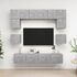  Set de dulapuri TV, 8 piese, gri beton, lemn prelucrat