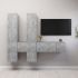 Set dulap TV, 7 piese, gri beton, 60 x 30 x 30 cm