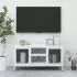 Dulap TV, alb, 105x35x52 cm, oțel și sticlă