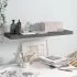 Raft de perete suspendat, gri extralucios, 80x23,5x3,8 cm, MDF