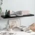  Raft perete suspendat, negru extralucios, 90x23,5x3,8 cm, MDF