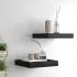  Rafturi de perete suspendate, 2 buc., negru, 23x23,5x3,8 cm MDF