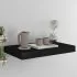  Raft de perete suspendat, negru, 40x23x3,8 cm, MDF
