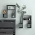  Rafturi de perete 2 buc. gri lucios 50x15x50 cm lemn prelucrat