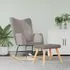  Scaun balansoar cu taburet, gri taupe, textil