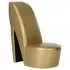  Scaun, design toc înalt, auriu, piele ecologică