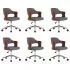Set 6 bucati scaune pivotante de masa, gri, 47.5 x 53 x 76 cm