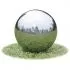 Fantana sferica de gradina cu LED-uri, argintiu, 20 cm