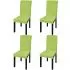  Huse de scaun elastice drepte, 4 buc., verde