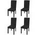 Set 4 bucati huse de scaun elastice drepte, negru