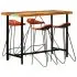  Set mobilier de bar, 5 piese, lemn reciclat și piele naturală
