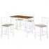 Set masa si scaune de bar, 5 piese, maro închis si alb, 60 x 60 x 91 cm